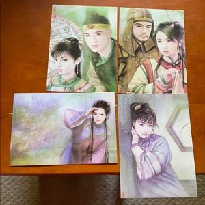 Chinese vintage retro postcards set